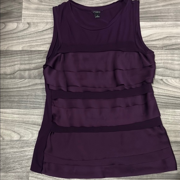 Ann Taylor Purple Ruffled Tank Top Blouse - Picture 1 of 2
